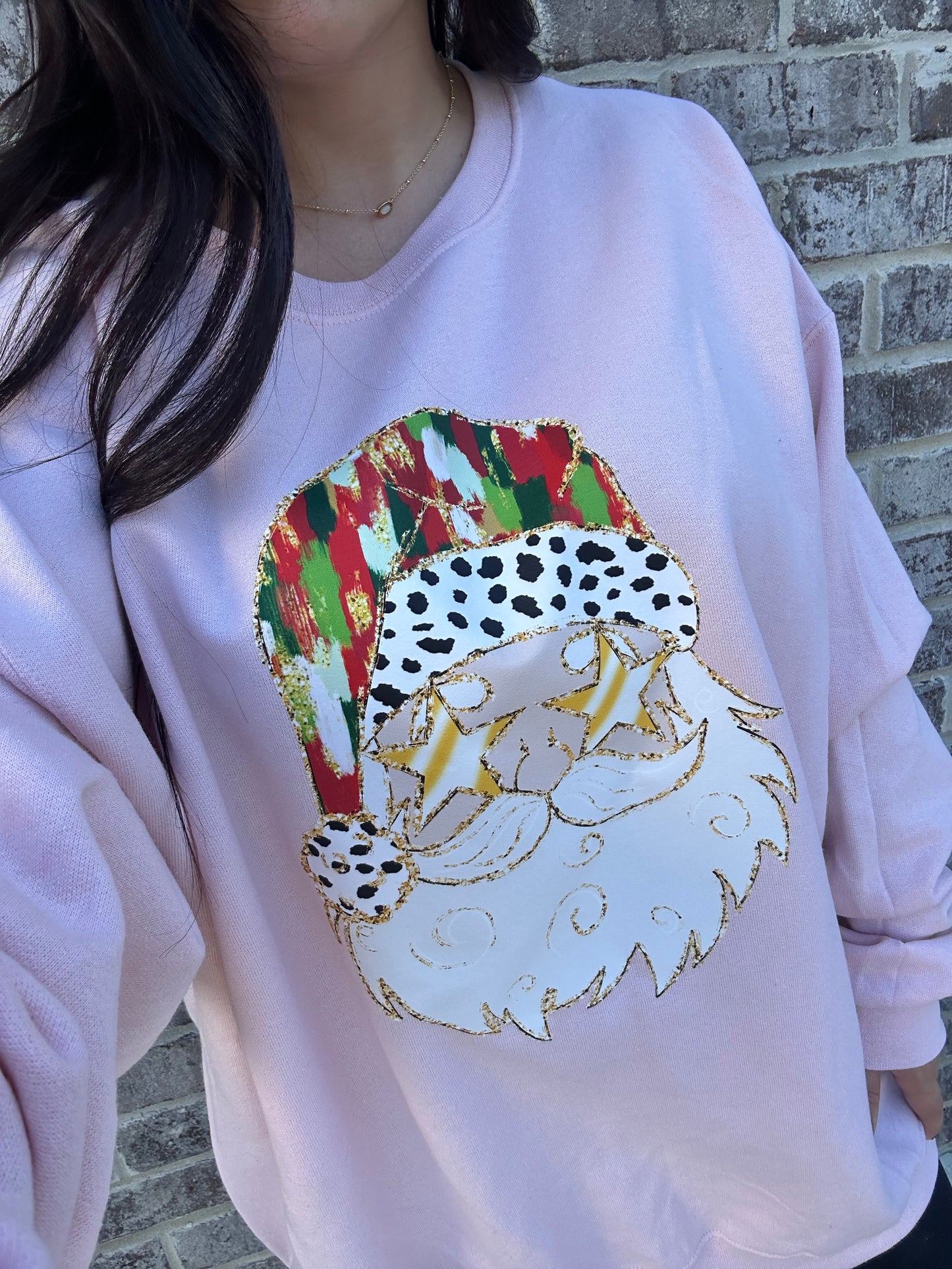 Gold Painted Christmas Santa Tee