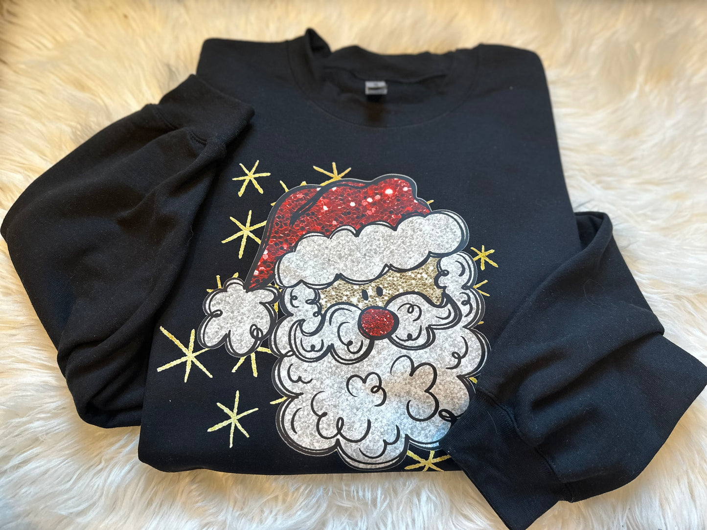 Faux Glitter Santa Tee