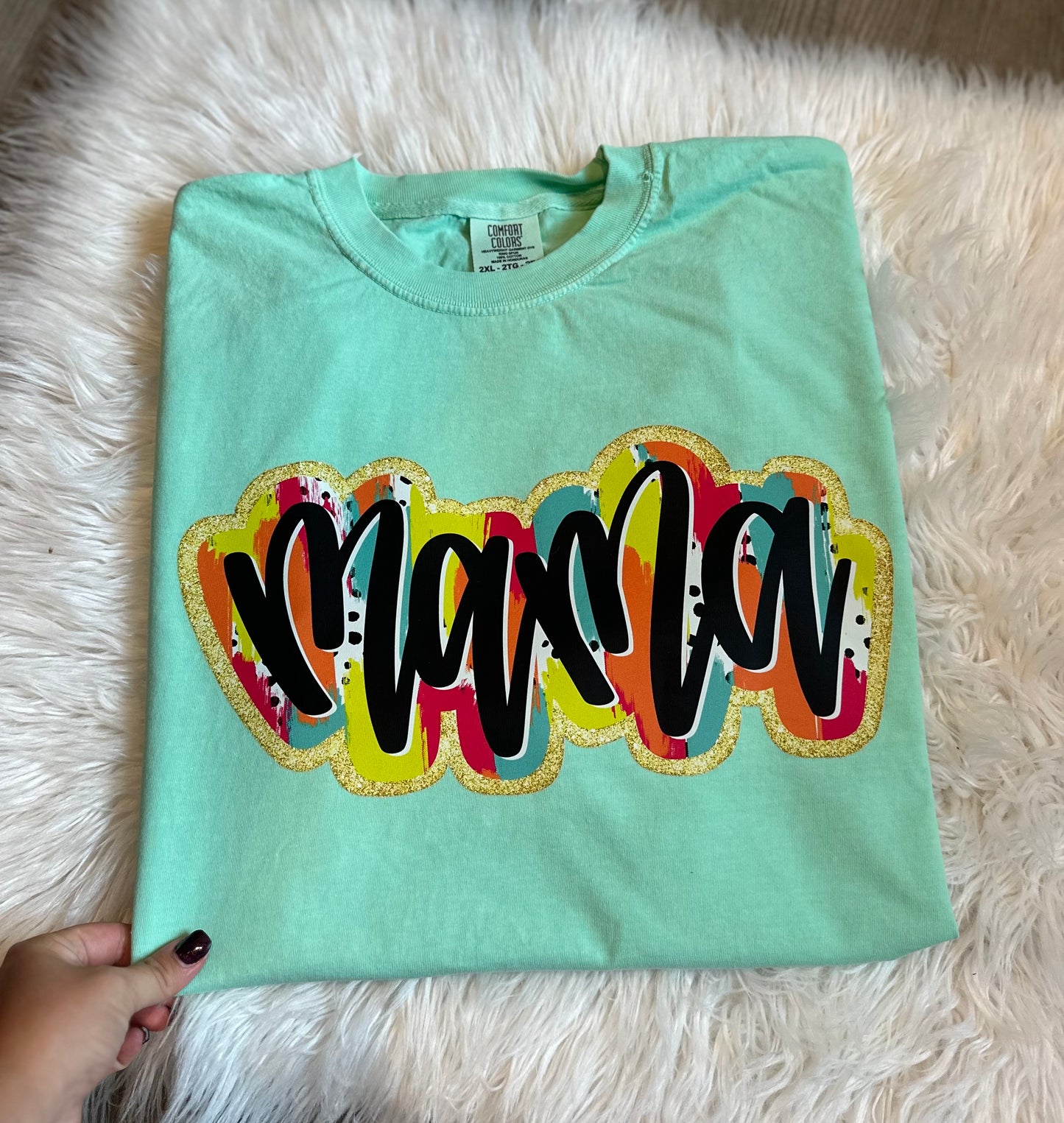 Mama Foil Brush Stroke Tee