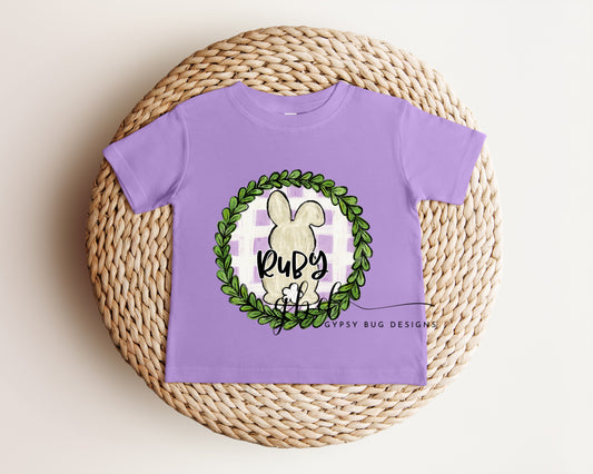 Kids Easter Gingham Bunny Tee