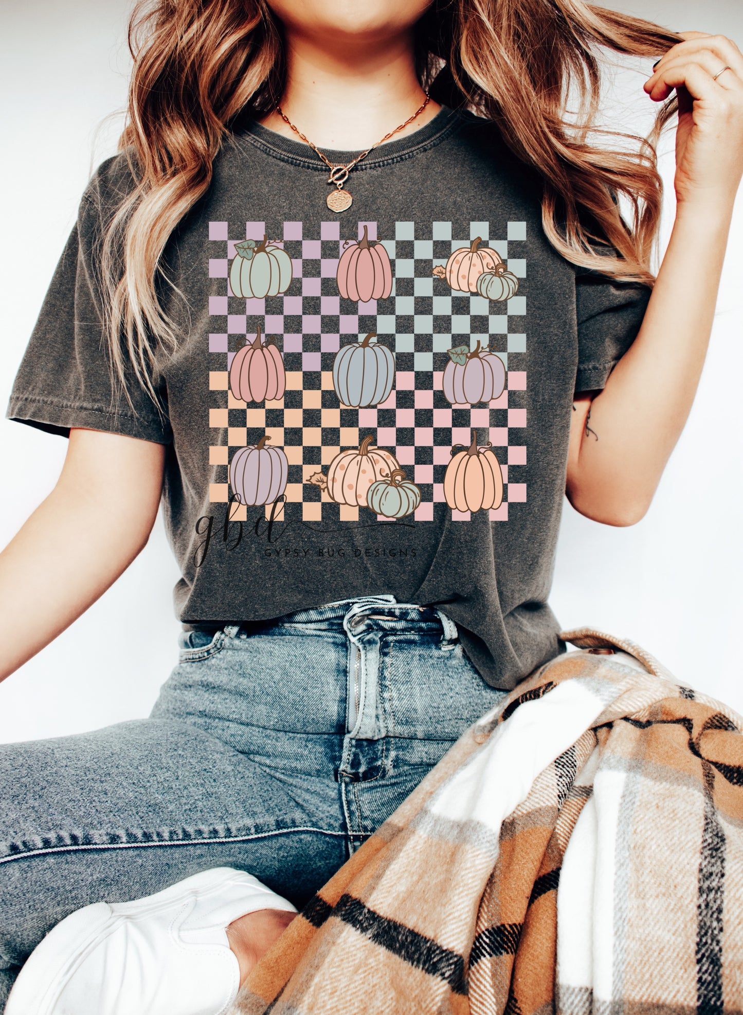 Checkered Pumpkin Tee