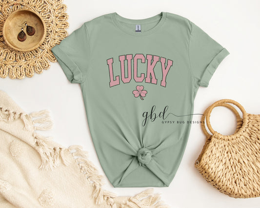 Pink & Sage Lucky Tee