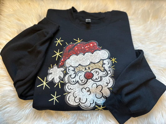 Faux Glitter Santa Tee