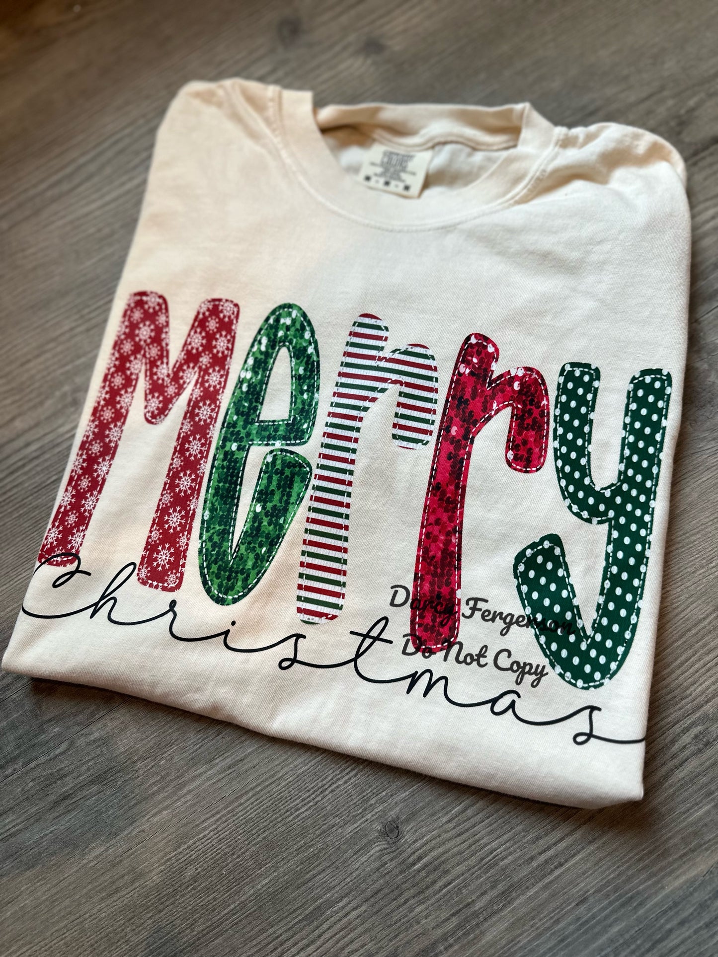 Faux Appliqué Merry Christmas Tee