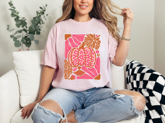 Pink Leopard Pumpkin Tee