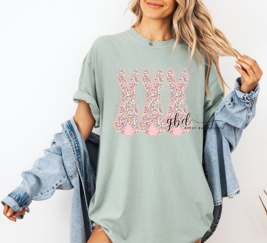 Ditzy Floral Bunny Trio Tee