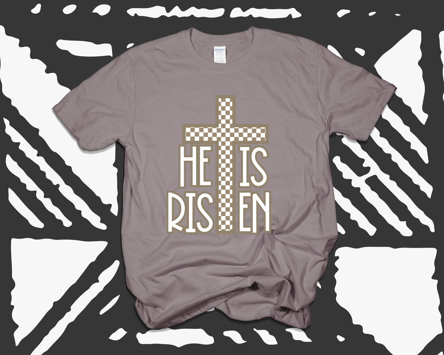 He is Risen Checkered adult Tee