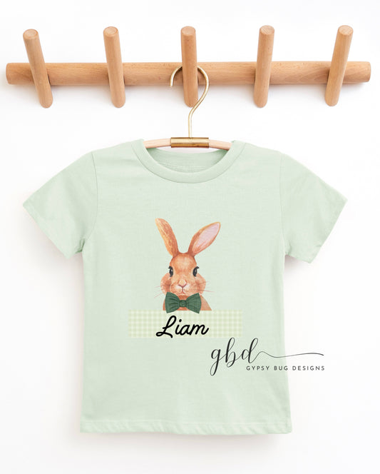 Boy Gingham Bunny Easter Tee