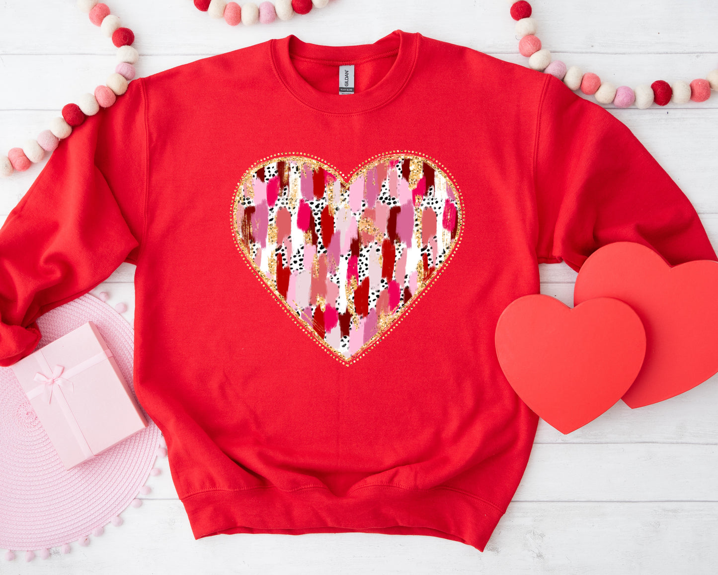 Valentines Brush Stroke Heart Sweatshirt