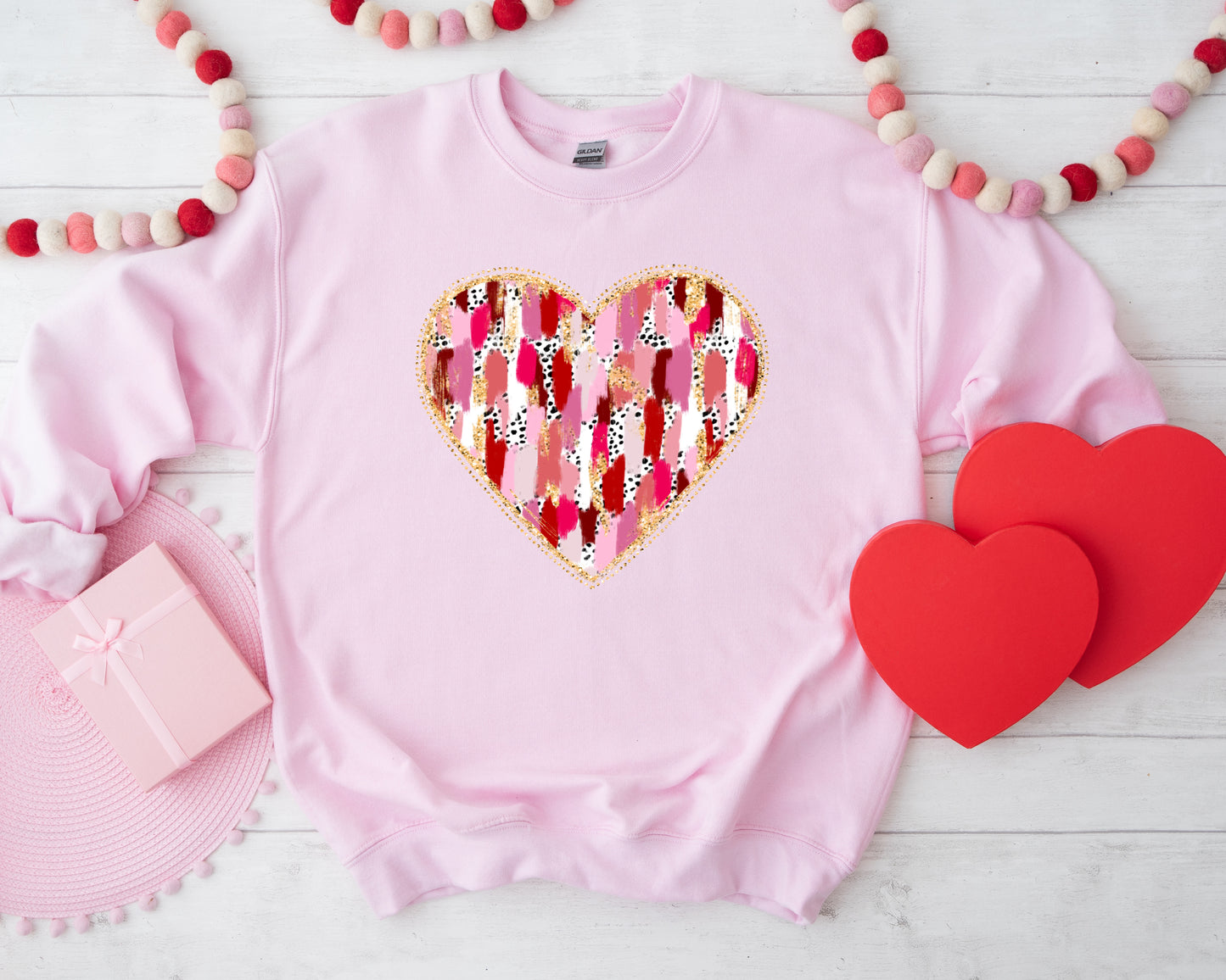 Valentines Brush Stroke Heart Sweatshirt