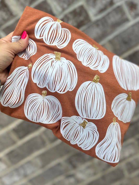 White Sketch Pumpkin Tee