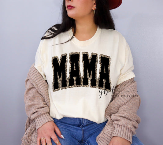 Leopard Varsity Mama Tee