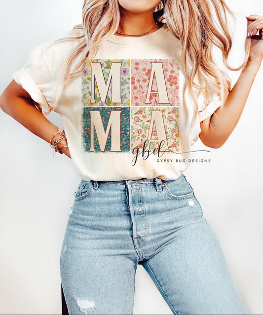 Spring Patchwork Mama Tee